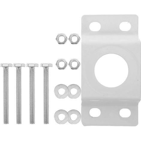 Support de Fixation au Poteau pour Lampadaire, 1 Set, Fer Blanc Aperture 40mm, Entraxes 37mm et 108mm, Vis Ø 8mm, Montage Stable pour Parcs et Rues (1/5)
