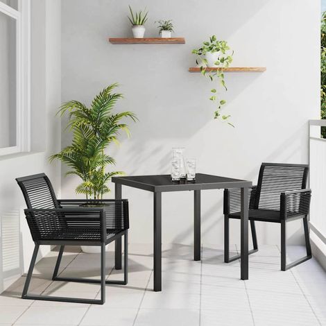 Ensemble de salle à manger pour jardin 3 pcs-Salon de jardin Noir 369952 (1/5)