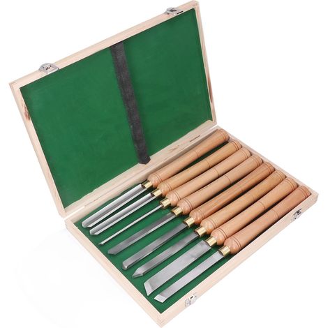 8-teiliges Drechselwerkzeug-Set aus HSS (Hochgeschwindigkeitsstahl) mit Holzgriff (1/5)