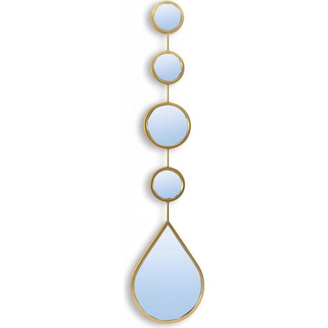 Miroir goutte fer doré 16x2x73cm