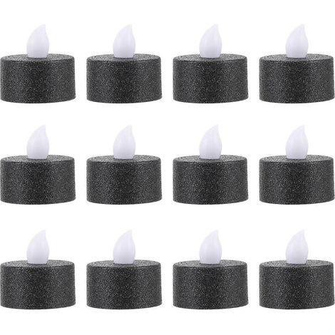 Lot de 12 bougies chauffe-plat sans flamme à piles, pour la décoration de la maison (1/3)