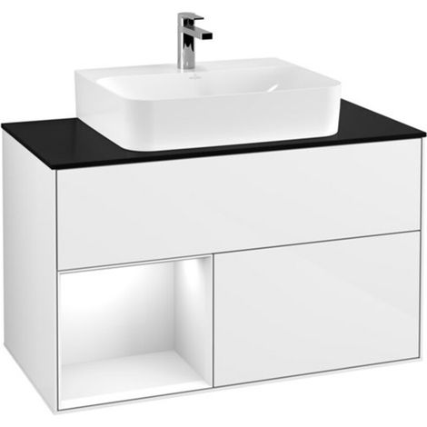 V&B Waschtischunterschrank Finion 100, Pl w m, Rg l g wh. Lac, glo wh. Lac (1/2)