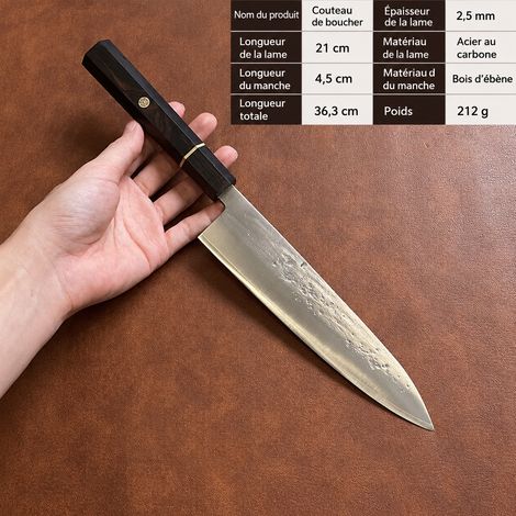 Couteau de chef japonais Gyuto San Mai avec coffret cadeau réf 3096 38 × 5 × 5 cm 250 g – Livraison gratuite