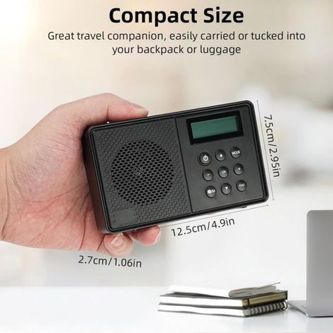 Radio DAB Portable DAB+Radio numérique rechargeable FM avec Bluetooth, alimentation secteur ou batterie, 40 préréglages (1/5)