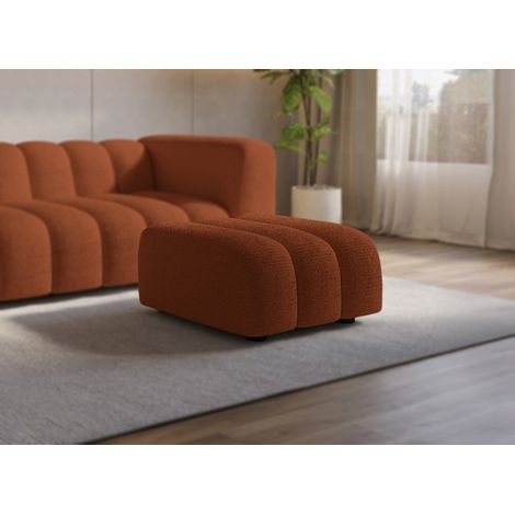 Pouf en tissu bouclette terracotta AELIS