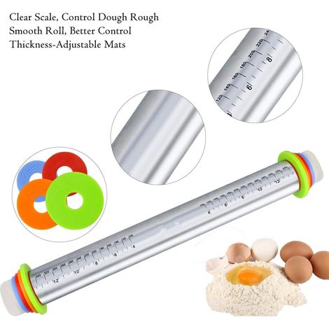 Rouleau à pâtisserie en acier inoxydable 17 cm usage quotidien (1/4)
