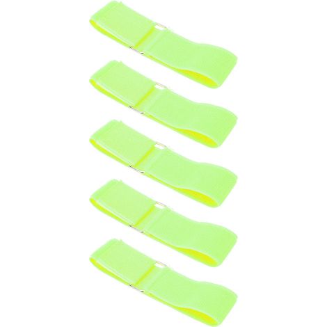 Set mit 5 elastischen Laufbändern, 3 Beinen, leuchtenden Farben für Kinder und Erwachsene, Geburtstag, Karneval, Gartenparty, Neongrün (1/5)