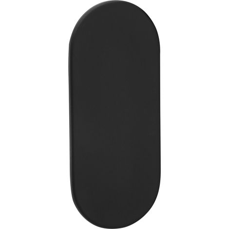 SOTECH selbstklebende Edelstahl Tür-Rosette - 1 Stück Blindrosette oval 65 x 28 x 2 mm Edelstahl schwarz zur Abdeckung nicht genutzter Türbohrungen