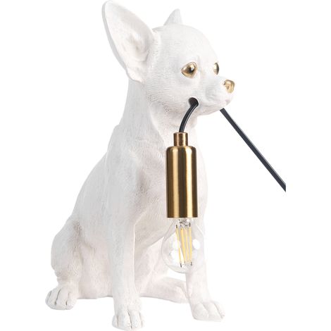 Lámpara de mesa con temática animal lámpara de noche con forma de perro lámpara de lectura para dormitorio blanco Rocco