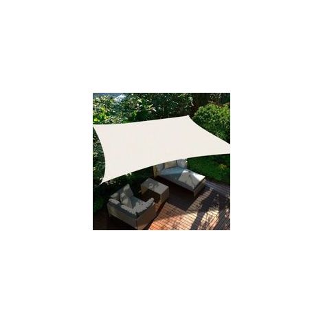 Voile d'Ombrage Rectangulaire 2x3m Blanc en Tissu Oxford pour Extérieur Jardin Terrasse Balcon Parking (1/4)
