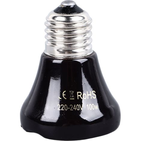 Lampe chauffante pour reptiles, émetteur en céramique, sans ampoules électroluminescentes, pour poulets, chats, perroquets, 100w (1/5)