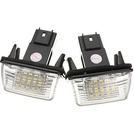 2 x LED Feux plaque d\'immatriculation eclairage pour Peugeot 206 207 308 407 306 Citroen (1/4)