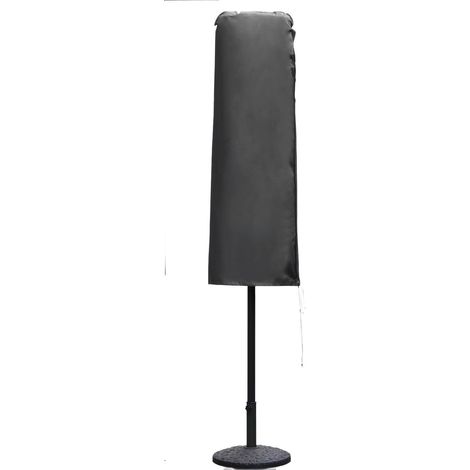 Housse de Protection 165x50/62 cm – pour Parasol,Bache Parasol Déporté-Tissu Oxford PVC imperméable – Fermeture éclair – Anti-déchirure – Pour diamètre 300 cm – Noir (1/5)