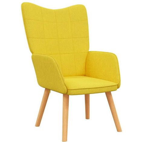 Fauteuil inclinable en tissu jaune moutarde (1/5)