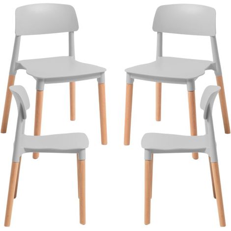 Packs Sillas Comedor - Pack 4 Sillas Estin - Gris claro (1/5)
