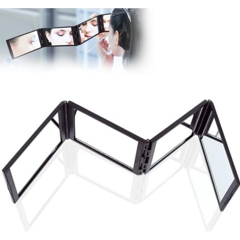 Miroir de bureau portable à 360 degrés, miroir 4 directions, miroir de maquillage pliable et portable, pour se coiffer et se raser (1/5)