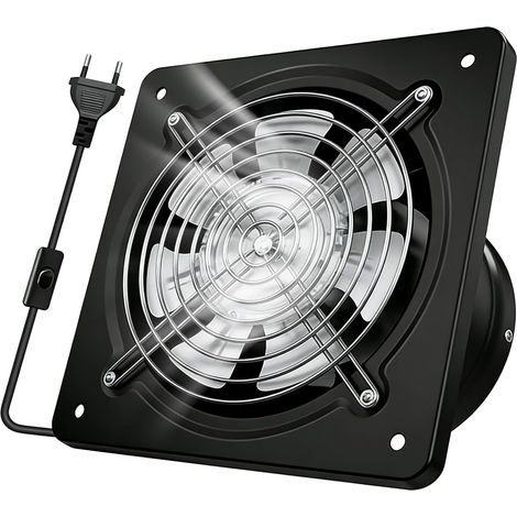 150mm Ventilateur Extracteur d'air 525 m³/h, Extracteur d'Air Chaud avec Clapet Anti-Retour, Extracteur d'air Salle De Bain Puissant Silencieux, Ventilateur Mural Industriel pour Cuisine Garage Serre (1/5)
