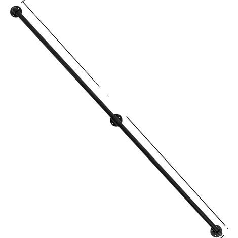 Barandilla de escalera, hierro galvanizado, montaje en pared, 213 cm (1/2)