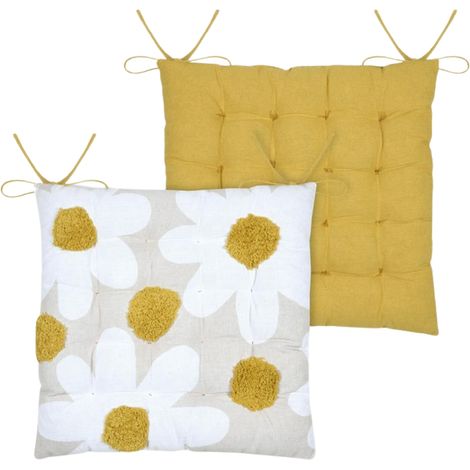 Cuscino per sedia Camille con fiori 3D 38x38 cm (1/5)