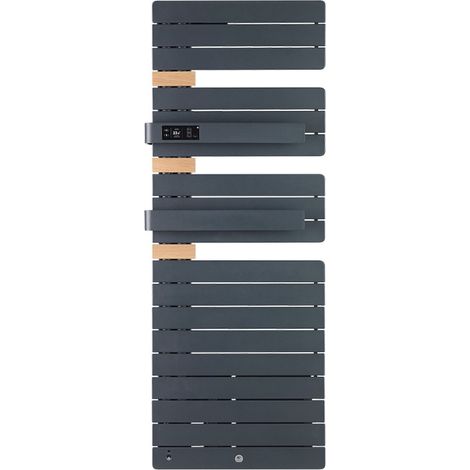 Radiatore elettrico scaldasalviette Allure 3 virtuose Colonna a sinistra con soffiaggio 1750W Grigio ardesia/rovere - THERMOR - 483107 (1/5)