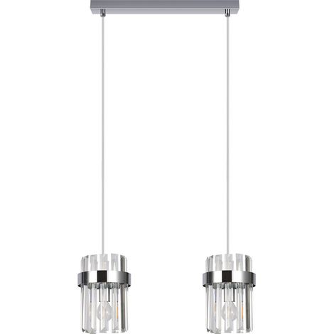 Lampada a sospensione Vetro cromata 40cm vetro 2xE14 (1/5)