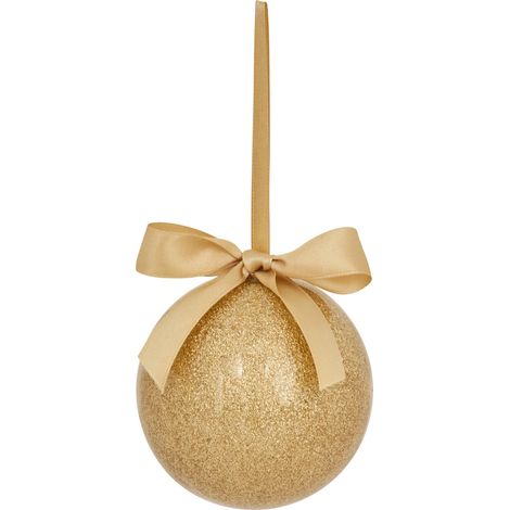 Déco Sapin Boule de Noël Or pailleté D 9 cm - Feeric Christmas (1/2)