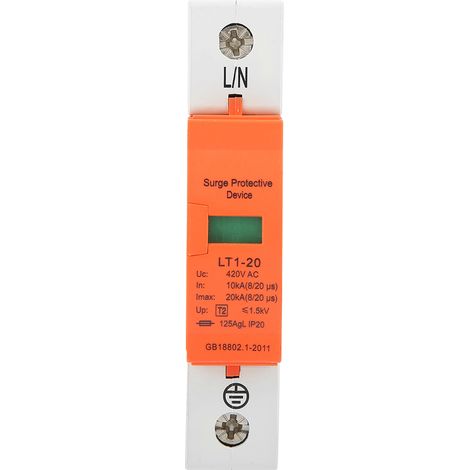 1P 10kA-20kA 420vAC House Surge Protective Low voltage Arrester Device