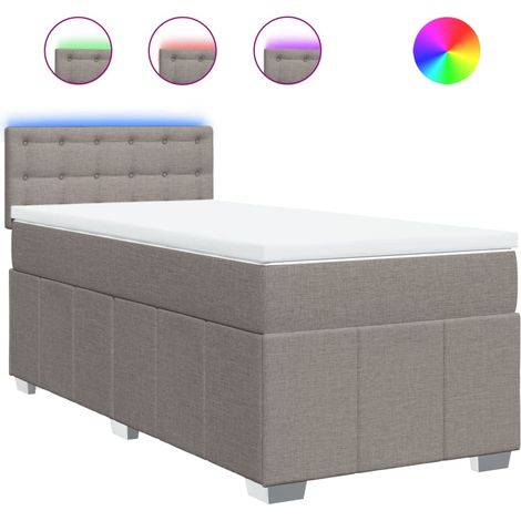 Maison Exclusive - Giroletto a Molle con Materasso Tortora 100x200 cm in Tessuto (1/5)