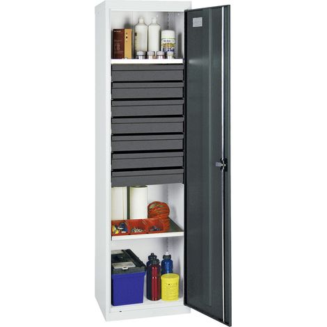 Stumpf  Gabinete  de  herramientas  y  materiales  Serie  3000  gris  claro  /  gris  antracita  +  7  cajones  100  mm  +  2  estantes  extraíbles  -  3005271