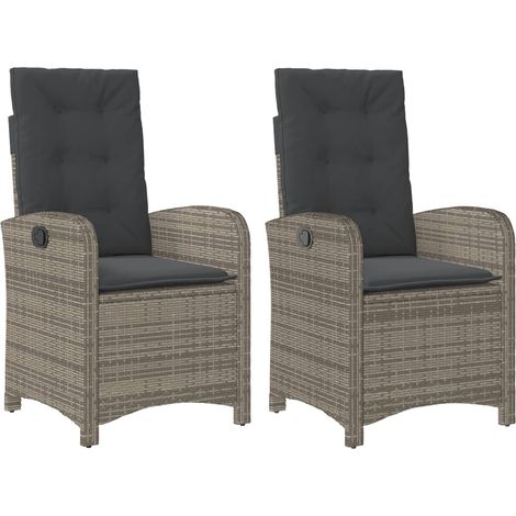 Maison Exclusive - Sillones reclinable jardín y cojines 2 uds rat