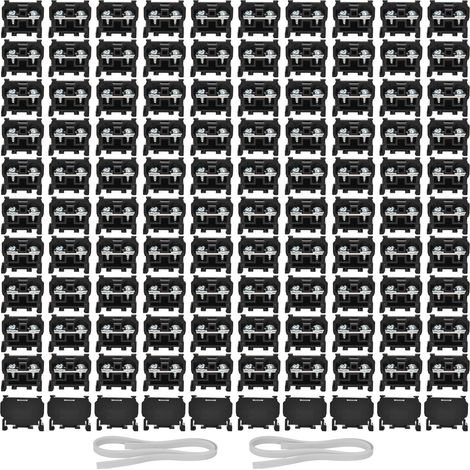 Lot de 100 borniers de jonction à barrière rail DIN, 1 étage, base cuivre, connecteur à vis 600V 45A TBR-45 (1/5)