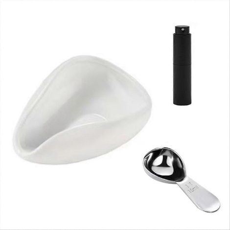 Kaffeebohnen-Messset bestehend aus Tasse, Löffel und Flasche, weiß (1/5)