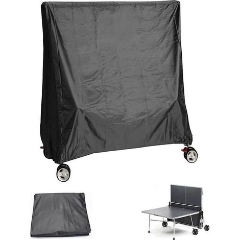Wasserdichte und UV-beständige Tischtennisplattenabdeckung für Tische mit den Maßen 150 x 70 x 150 cm, schwarz (1/5)