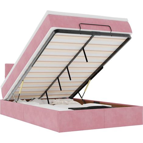 Maison Exclusive - Pouf Letto con Materasso Rosa 120x190 cm Velluto (1/5)