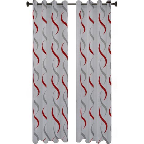 Tende Finestra con Occhielli 4 Cm a Pannello modello Debora 2Tende - Rosso (1/4)