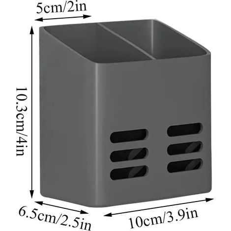 Étagère de rangement (Gris) pour baguettes de cuisine, étagère de salle de bain murale sans perçage, rangement pour brosses à dents, dentifrice et peignes à cheveux (1/5)