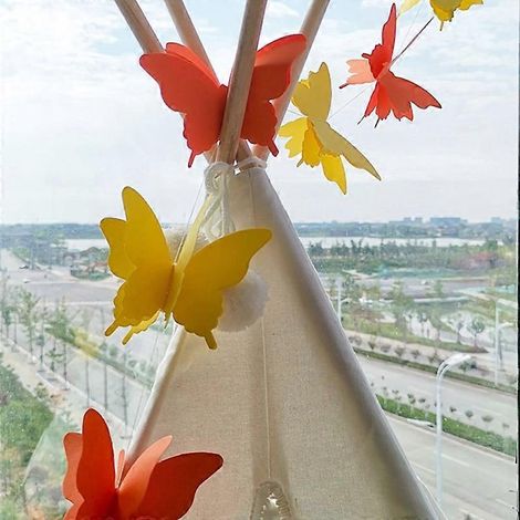 Guirlande décorative papillon en papier 3D à faire soi-même, guirlande de papillons à suspendre - (1/5)