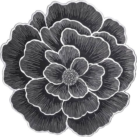 Placemat Rond - Vinyle Pressé - Motif Fleur de Rose - Pour Cuisine Salle à Manger Fêtes Mariages - Lot de 4 (1/5)