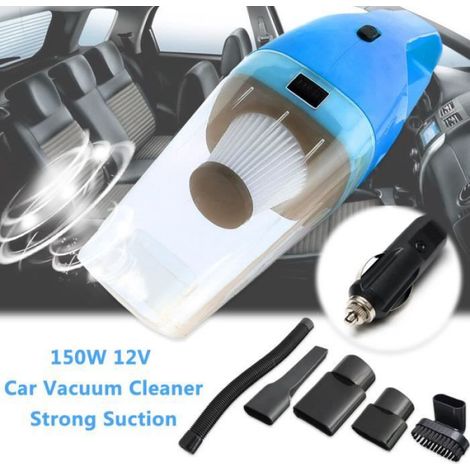 150W 12V Aspirateur de Voiture Sec et Humide Portable Aspiration forte Bleu (1/4)