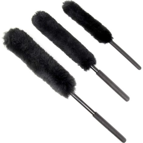 Brosses de nettoyage pour roues de véhicules Paquet de 3 Outils de nettoyage de jantes en alliage Ensemble de brosses anti-rayures (1/4)