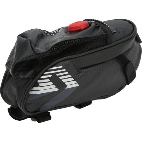 Sacoche de selle de vélo étanche IP44 avec porte-feu arrière, porte-bouteille et éclairage LED (1/5)