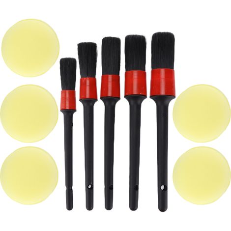 Kit 10 brosses de detailing auto avec éponge de polissage pour lavage, lustrage, nettoyage et dépoussiérage (1/5)