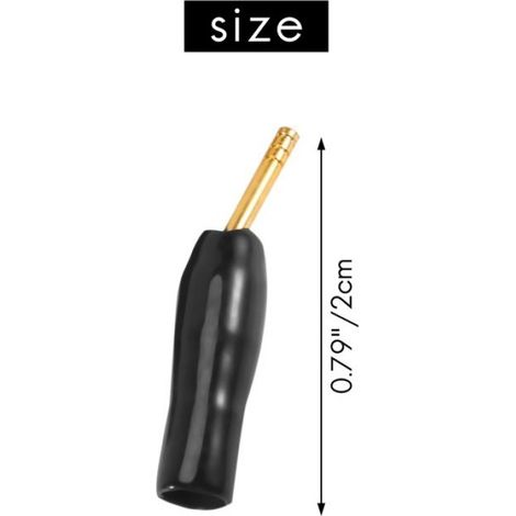 10 Paires 2MM Type À Vis de Goupille de Prise de Banane, Connecteur de Câble de Haut-Parleur Audio Cuivre Plaqué Or noir & rouge (1/5)
