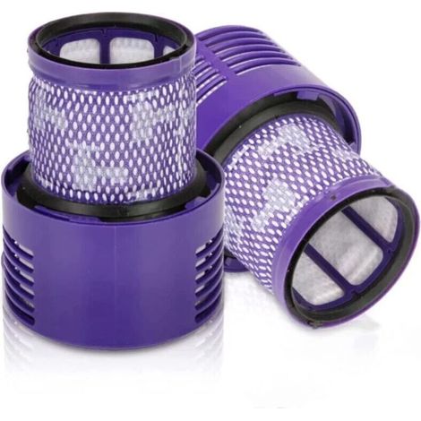 2 Paquet Lavables Réutilisables Filtre de Remplacement pour Dyson V10 Cyclone Animal Absolute Motorhead Total Clean Pro Extra Aspirateur Sans Fil avec Brosse de nettoyage-- (1/4)