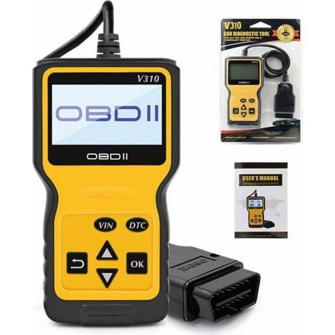 Outil Diagnostic OBD2 - Lecteur Code Erreur Voiture - Compatible Norme OBDII 12V - Pour Véhicules Essence Diesel Année 2002+ - 1 Pièce (1/5)