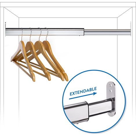 TATKRAFT SMITH - BARRE DE GARDE-ROBE EXTENSIBLE - RÉGLABLE DE 40 À 60 CM - MULTIPLIE PAR 2 L'ESPACE DE RANGEMENT - GAIN DE PLACE