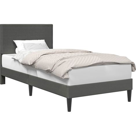 Estructura de cama Gris oscuro 90 x 190 cm Tela de Pana vidaXL (1/5)