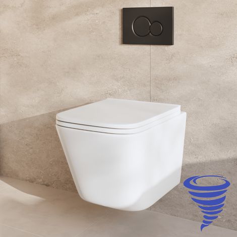 LOMAZOO Pack WC suspendu avec réservoir encastré carré blanc - (1/5)