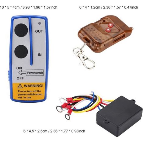 contrôleur de treuil Kit de télécommande de treuil sans fil universel 12V, 50 pieds, pour voiture et camion auto coque (1/4)