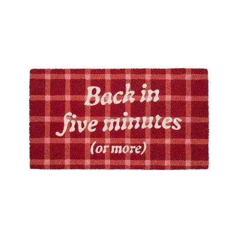 Zerbino Back in five minutes or more Rosso a Quadri Fisura
